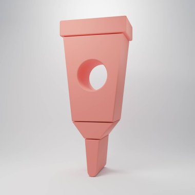 Pembe Krem ya da losyon kozmetik tüp ikonu pembe arka planda izole edilmiş. Kadınlar için vücut bakım ürünleri. Minimalizm kavramı. 3 Boyutlu resimleme.