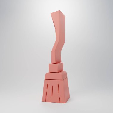 Pembe Cadıların süpürge ikonu pembe arka planda izole edilmiş. Mutlu Cadılar Bayramı Partisi. Minimalizm kavramı. 3 Boyutlu resimleme.