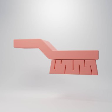 Pink Pool table brush icon isolated on pink background. Biliard table brush. Minimalism concept. 3D render illustration.