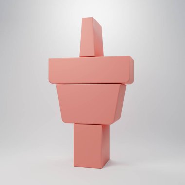 Pink Golf tee icon isolated on pink background. Minimalism concept. 3D render illustration.