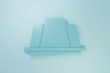 Blue Jelly cake icon isolated on blue background. Jelly pudding. Minimalism concept. 3D render illustration.