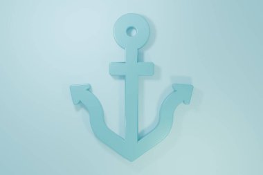 Mavi Çapa simgesi mavi arkaplanda izole edildi. Minimalizm kavramı. 3 Boyutlu resimleme .