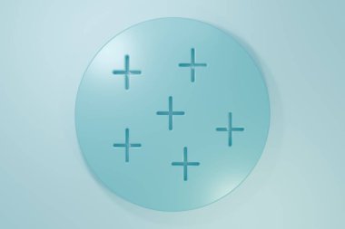 Blue Full moon icon isolated on blue background. Cloudy night sign. Sleep dreams symbol. Night or bed time sign. Minimalism concept. 3D render illustration.