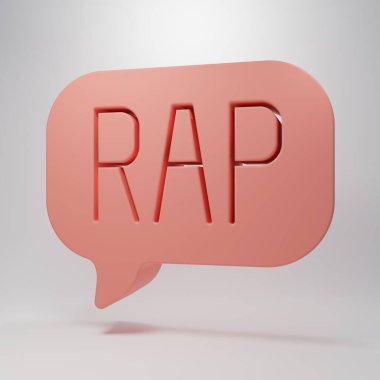 Pink Rap music icon isolated on pink background. Minimalism concept. 3D render illustration.