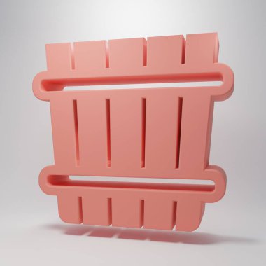 Pink Sauna bucket icon isolated on pink background. Minimalism concept. 3D render illustration.