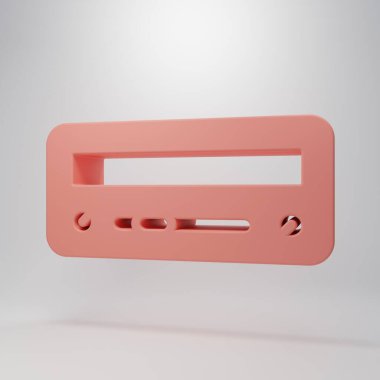 Pink Car audio icon isolated on pink background. Fm radio car audio icon. Minimalism concept. 3D render illustration.