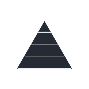 Siyah İş Piramidi grafiksel bilgi simgesi beyaz arkaplanda izole edildi. Piramitsel aşamalar grafik elementleri. Vektör.