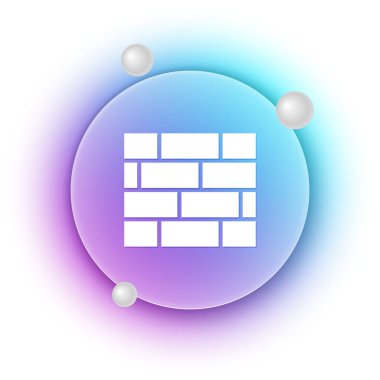 Beyaz Tuğla simgesi beyaz arkaplanda izole edildi. Mavi ve mor eğimli çember arkaplan. Vektör.