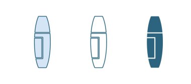 Mavi Mascara fırça simgesi beyaz arkaplanda izole edildi. Vektör.