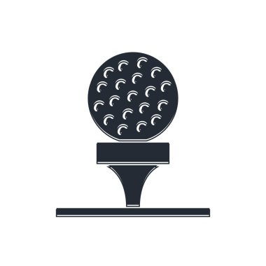 Siyah golf topu beyaz arka planda izole edilmiş bir ikon. Vektör.
