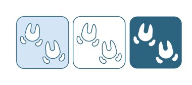 Beyaz arka planda mavi yaban domuzu ayak izi ikonu var. Vektör.