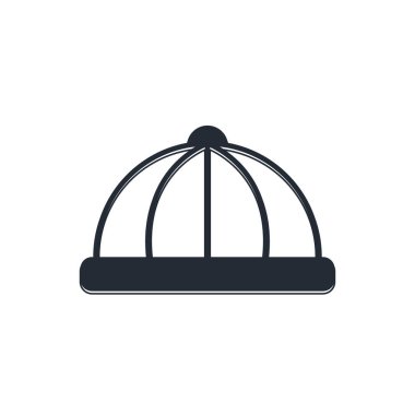 Siyah bebek şapkası simgesi beyaz arkaplanda izole edilmiş. Vektör.