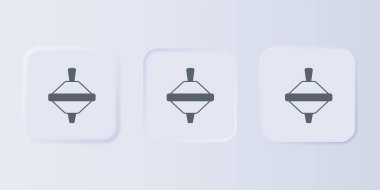 Gri Whirligig oyuncak ikonu gri arka planda izole edildi. Kare düğmelere simgeleri yerleştir. Vektör.