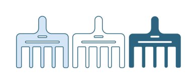 Beyaz arkaplanda mavi saç fırçası simgesi izole edildi. Taraklı saç işareti. Berber sembolü. Vektör.