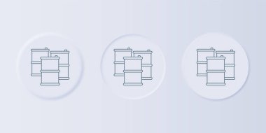 Grey Barrel yağ ikonu gri arkaplanda izole edilmiş. Kare düğmelere simgeleri yerleştir. Vektör.