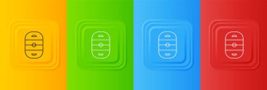 Beyaz Buz hokeyi sahası renkli arka planda izole edilmiş. Hokey sahası. Kare düğmelere simgeleri yerleştir. Vektör.