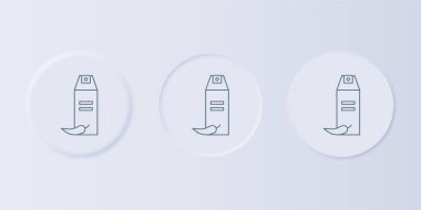 Gri arkaplanda gri biber gazı ikonu izole edilmiş. OC gazı. Capsicum nefsi müdafaa spreyi. Kare düğmelere simgeleri yerleştir. Vektör.