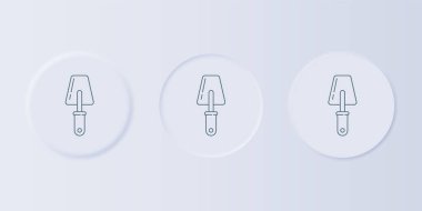 Gri arka planda gri Trowel simgesi izole edildi. Kare düğmelere simgeleri yerleştir. Vektör.