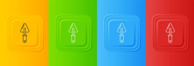 Beyaz Şövalye simgesi renkli arkaplanda izole edildi. Kare düğmelere simgeleri yerleştir. Vektör.