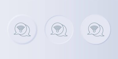 Gri kablosuz internet ağı sembolü gri arkaplanda izole edildi. Kare düğmelere simgeleri yerleştir. Vektör.