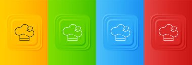 Beyaz Vejetaryen diyet ikonu renkli arka planda izole edilmiş. Organik, biyolojik, ekolojik sembol. Vejetaryen, et yok, laktozsuz, sağlıklı, taze ve şiddet içermeyen yiyecekler. Kare düğmelere simgeleri yerleştir. Vektör.