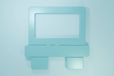 Mavi fünyeli elektrik koruma bileşeni ikonu mavi arka planda izole edildi. Eriyen koruyucu fitil. Minimalizm kavramı. 3 Boyutlu resimleme.