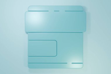 Mavi arkaplanda mavi krem ya da losyon kozmetik tüp ikonu var. Erkekler için vücut bakım ürünleri. Minimalizm kavramı. 3 Boyutlu resimleme.