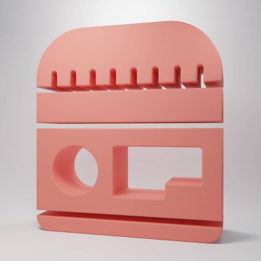 Pembe Krem ya da losyon kozmetik tüp ikonu pembe arka planda izole edilmiş. Erkekler için vücut bakım ürünleri. Minimalizm kavramı. 3 Boyutlu resimleme.