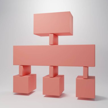 Pink Site map icon isolated on pink background. Minimalism concept. 3D render illustration.