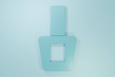 Mavi tırnak cilası ikonu mavi arka planda izole edilmiş. Minimalizm kavramı. 3 Boyutlu resimleme.