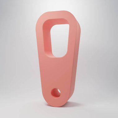 Pembe fındık faresi, pembe arka planda izole edilmiş ayak ikonu. Ayak yıkama. Cilt güzelliği kozmetik bacak bakımı. Minimalizm kavramı. 3 Boyutlu resimleme.