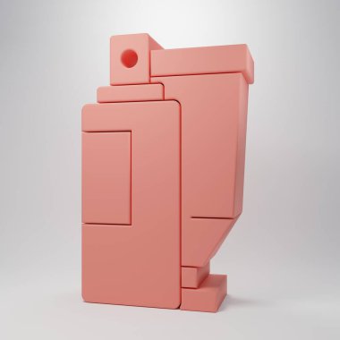 Pembe Krem ya da losyon kozmetik tüp ikonu pembe arka planda izole edilmiş. Kadınlar için vücut bakım ürünleri. Minimalizm kavramı. 3 Boyutlu resimleme.