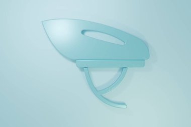 Mavi bisiklet başlığı simgesi mavi arkaplanda izole edildi. Olağanüstü bir spor. Spor malzemeleri. Minimalizm kavramı. 3 Boyutlu resimleme.