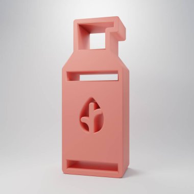 Pembe organik kozmetik ikonu pembe arka planda izole edilmiş. Vücut bakım ürünleri. Minimalizm kavramı. 3 Boyutlu resimleme .