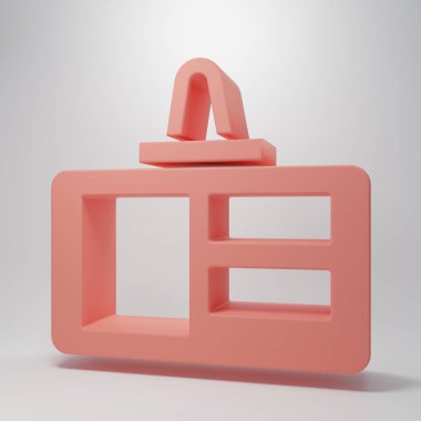 Pembe kimlik tanımlama simgesi pembe arka planda izole edilmiş. Sunum için, şirketin kimliği için, reklam için kullanılabilir. Minimalizm kavramı. 3 Boyutlu resimleme.