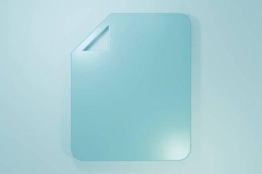 Mavi Dosya belgesi simgesi mavi arkaplanda izole edildi. Kontrol listesi simgesi. İş konsepti. Minimalizm kavramı. 3 Boyutlu resimleme.