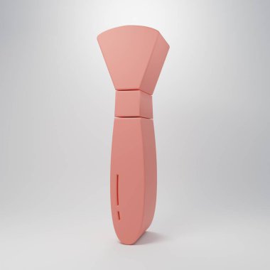 Pembe boya fırçası simgesi pembe arkaplanda izole edilmiş. Minimalizm kavramı. 3 Boyutlu resimleme.