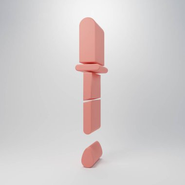 Pembe Pipette simgesi pembe arka planda izole edilmiş. Tıbbi elementler, kimya laboratuarı ekipmanları. Damlalı boru. Tıp sembolü. Minimalizm kavramı. 3 Boyutlu resimleme.