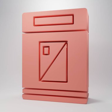 Pembe Sigara paket kutusu simgesi pembe arka planda izole edilmiş. Sigara paketleri. Minimalizm kavramı. 3 Boyutlu resimleme.