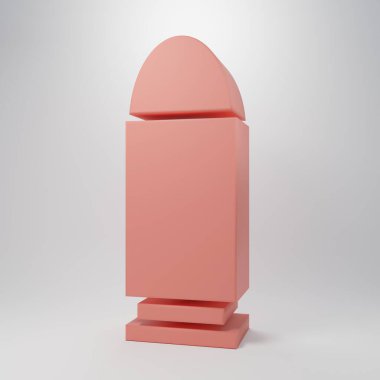 Pembe kurşun ikonu pembe arka planda izole edilmiş. Minimalizm kavramı. 3 Boyutlu resimleme.