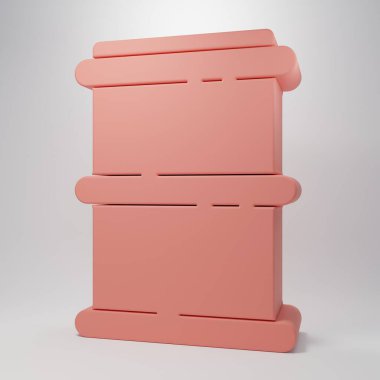 Pembe Fıçı simgesi pembe arka planda izole edilmiş. Minimalizm kavramı. 3 Boyutlu resimleme.