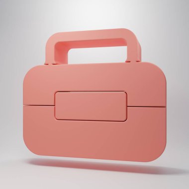 Pembe Araç Kutusu simgesi pembe arkaplanda izole edilmiş. Alet kutusu tabelası. Minimalizm kavramı. 3 Boyutlu resimleme.