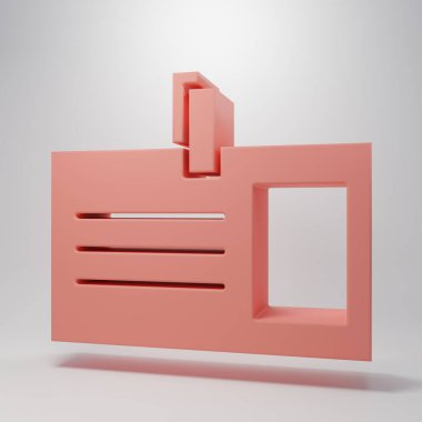 Pembe kimlik tanımlama simgesi pembe arka planda izole edilmiş. Sunum için, şirketin kimliği için, reklam için kullanılabilir. Minimalizm kavramı. 3 Boyutlu resimleme.