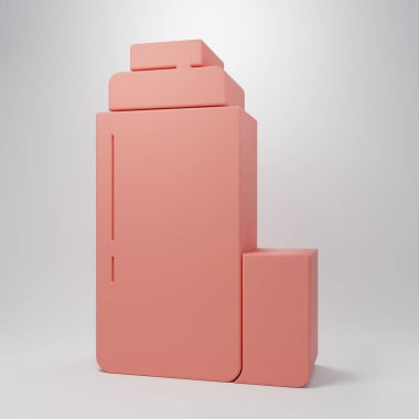 Pink Thermos container icon isolated on pink background. Thermo flask icon. Camping and hiking equipment. Minimalism concept. 3D render illustration.