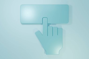 Mavi Bilgisayar klavye simgesi mavi arkaplanda izole edildi. Bilgisayar bileşeni işareti. Minimalizm kavramı. 3 Boyutlu resimleme.