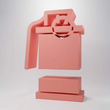 Pembe El duman bombası ikonu pembe arka planda izole edilmiş. Bomba patlaması. Minimalizm kavramı. 3 Boyutlu resimleme.