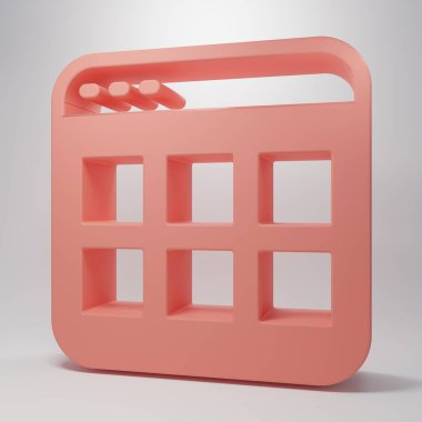 Pembe Tarayıcı dosya simgesi pembe arkaplanda izole edildi. Minimalizm kavramı. 3 Boyutlu resimleme.