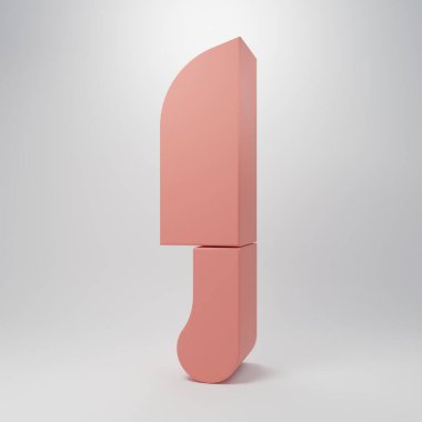 Pembe Bıçak simgesi pembe arka planda izole edilmiş. Çatal bıçak sembolü. Minimalizm kavramı. 3 Boyutlu resimleme.