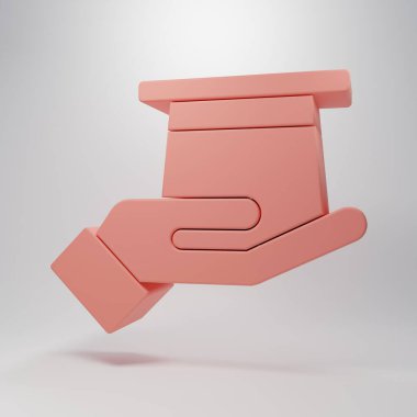 Pembe Sihirbaz şapkası pembe arka planda izole edilmiş bir ikon. Sihir numarası. Gizemli eğlence konsepti. Minimalizm kavramı. 3 Boyutlu resimleme.