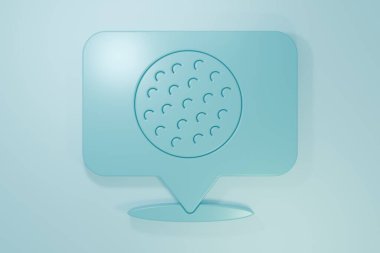 Mavi Golf etiketi simgesi mavi arkaplanda izole edildi. Minimalizm kavramı. 3 Boyutlu resimleme.